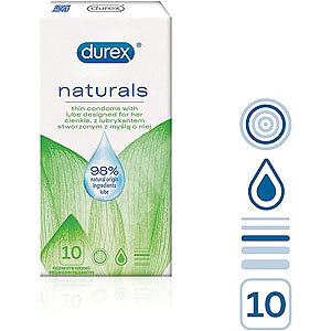 Durex Naturals (10 ks), lubrikované 98% přírodním gelem