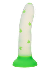 CalExotics Glow In The Dark Stick Blaze it Cannabis (Green), dildo s přísavkou