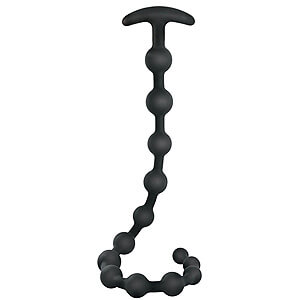 Black Velvet Anal Beads (50 cm), silikonový anální řetěz