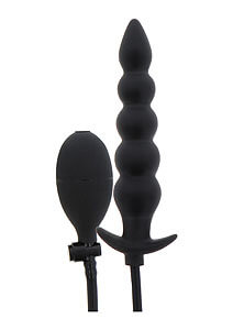 Inflatable Ribbed Plug Advanced (Black), nafukovací anální kolík